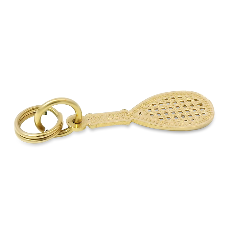 PAGE Estate Charm Estate 14K Yellow Gold Tennis Racket Pendant