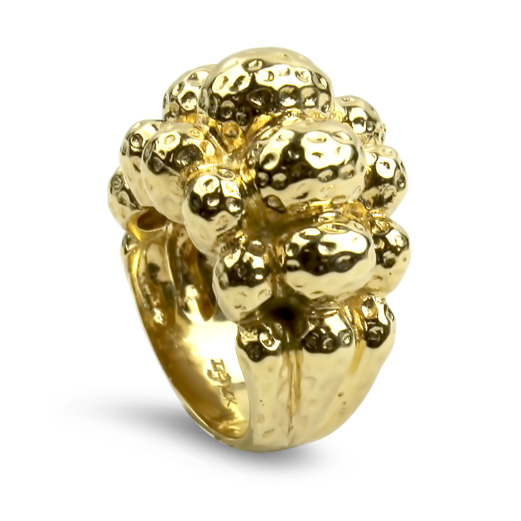 PAGE Estate Ring Estate 14K Yellow Gold Textured Dome Ring 5