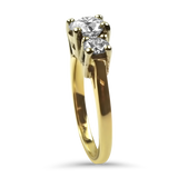 PAGE Estate Engagement Ring Estate 14K Yellow Gold Three-Diamond Ring 7