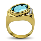 PAGE Estate Ring Estate 14K Yellow Gold Topaz & Diamond Ring 9