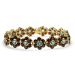 PAGE Estate Bracelet Estate 14k Yellow Gold Topaz & Garnet Floral Bracelet