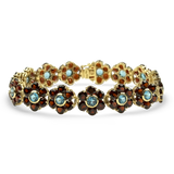 PAGE Estate Bracelet Estate 14k Yellow Gold Topaz & Garnet Floral Bracelet