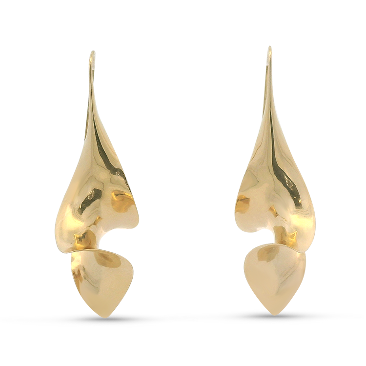 PAGE Estate Earrings Estate 14k Yellow Gold Twisted Drop Earrings