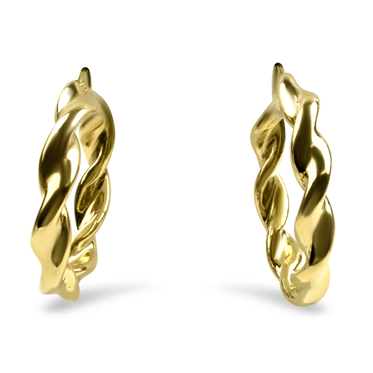 PAGE Estate Earring Estate 14K Yellow Gold Twisted Hoop Earrings