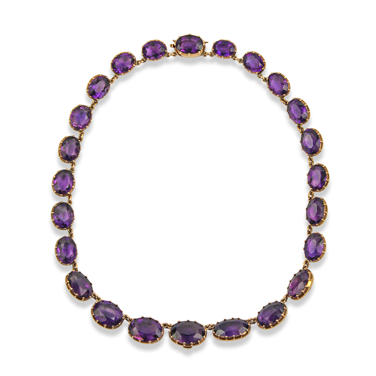 PAGE Estate Necklaces and Pendants Estate 14K Yellow Gold Victorian Amethyst Necklace