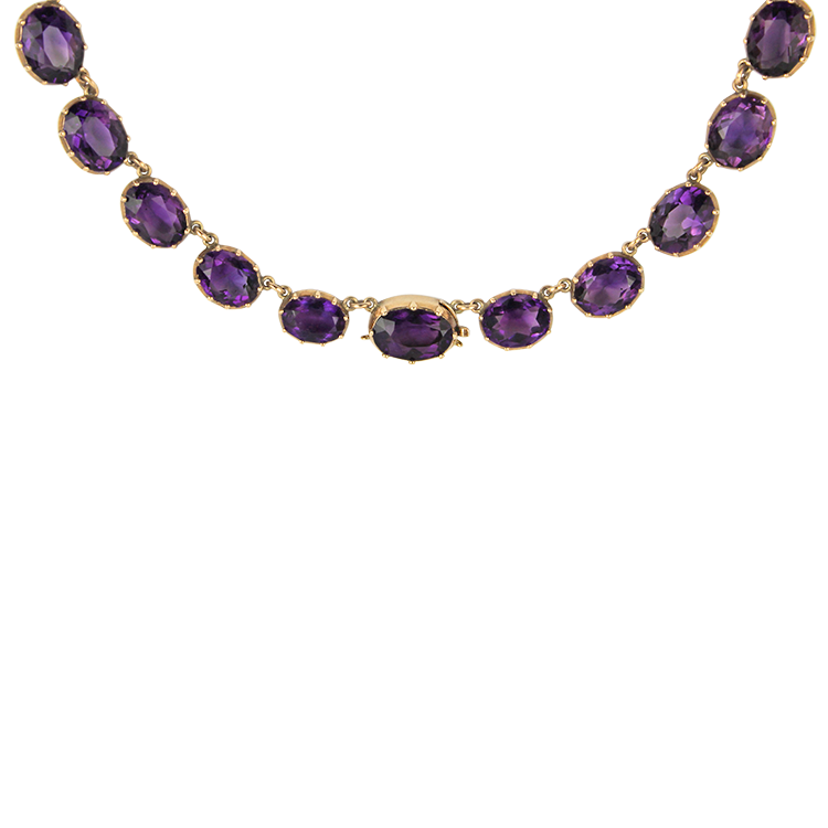 PAGE Estate Necklaces and Pendants Estate 14K Yellow Gold Victorian Amethyst Necklace