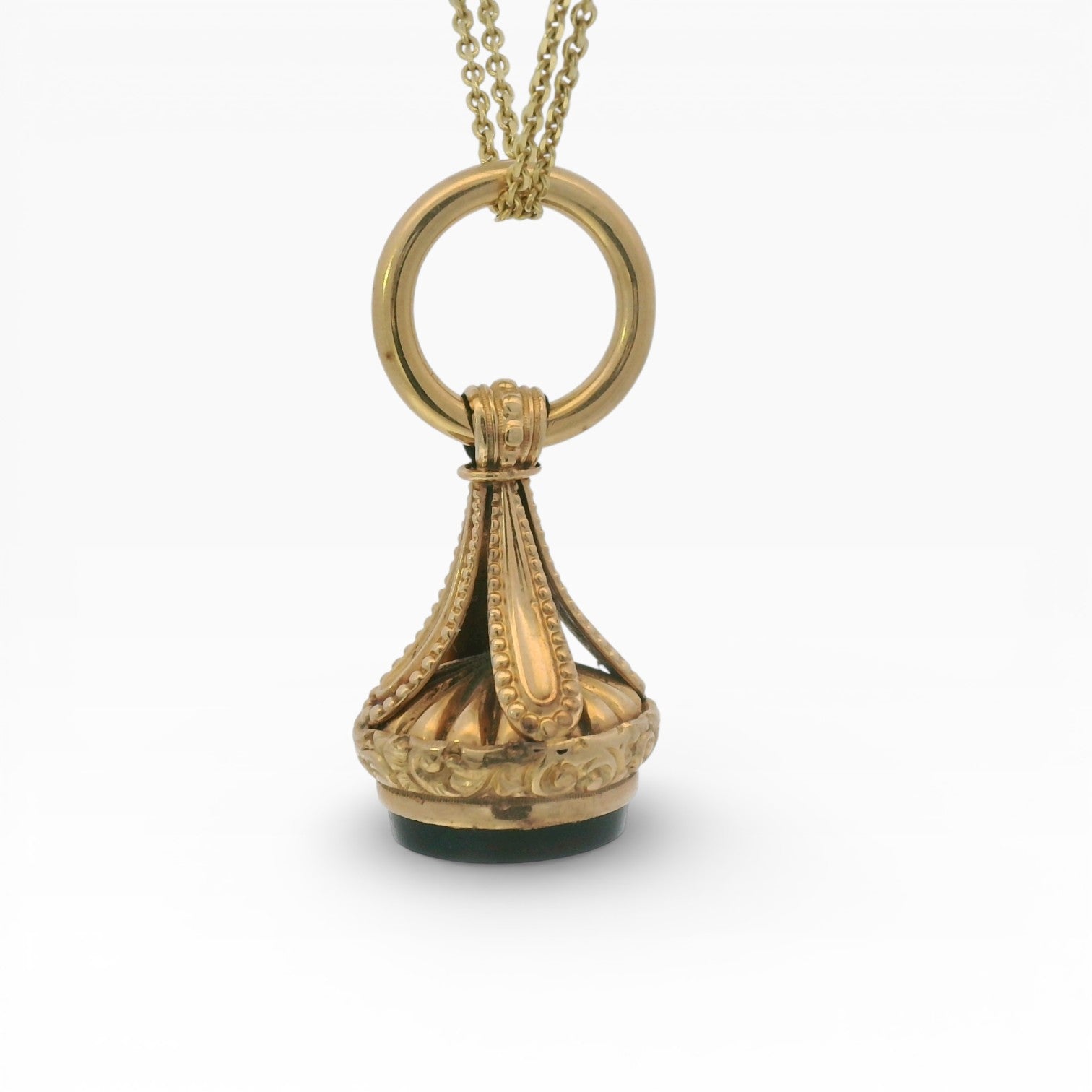 PAGE Estate Necklaces and Pendants Estate 14K Yellow Gold Victorian Onyx Watch Fob