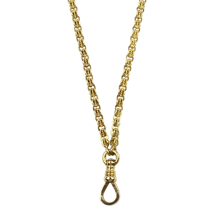 PAGE Estate Necklaces and Pendants Estate 14k Yellow Gold Vintage Convertible Pocket Watch Chain