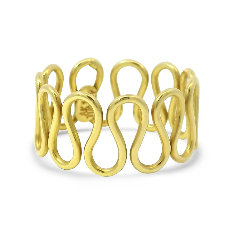 PAGE Estate Ring Estate 14K Yellow Gold Wave Band 7