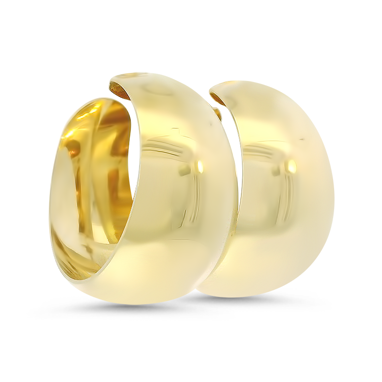 PAGE Estate Earrings Estate 14K Yellow Gold Wide Hoop Earrings