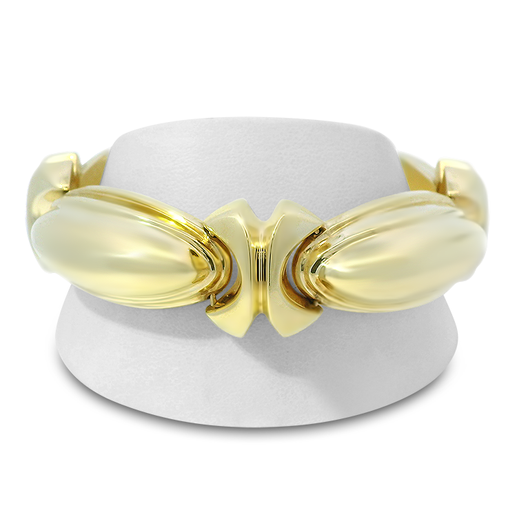 PAGE Estate Estate 14K Yellow Gold X and O Puffed Link Bracelet