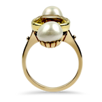 PAGE Estate Ring Estate 14K Yellow Gold Yellow Sapphire & Pearl Ring 7