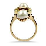 PAGE Estate Ring Estate 14K Yellow Gold Yellow Sapphire & Pearl Ring 7