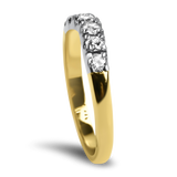 PAGE Estate Wedding Band Estate 14K Yellow & White Curved Diamond Band 5.5