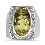 PAGE Estate Ring Estate 14K Yellow & White Gold Citrine & Diamond Ring 9