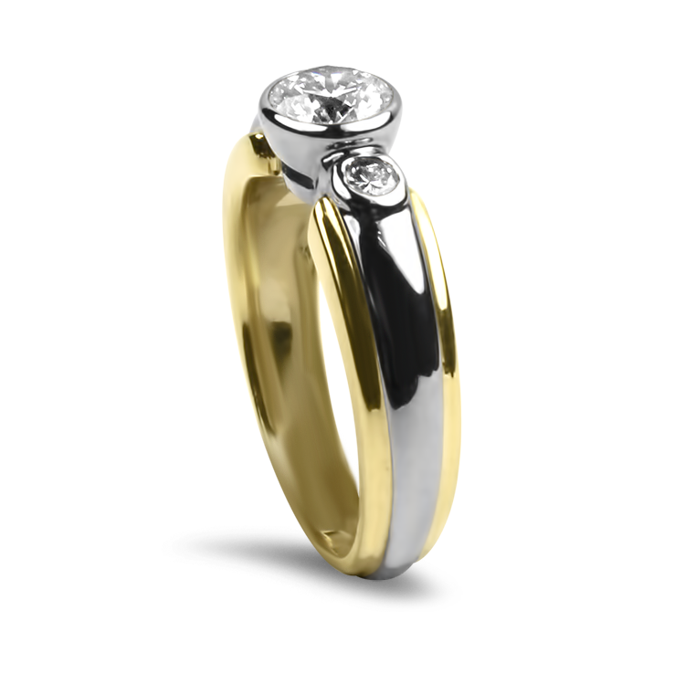 PAGE Estate Ring Estate 14k Yellow & White Gold Diamond Engagement Ring 7.75