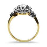 PAGE Estate Engagement Ring Estate 14K Yellow & White Gold Diamond Halo Ring 8