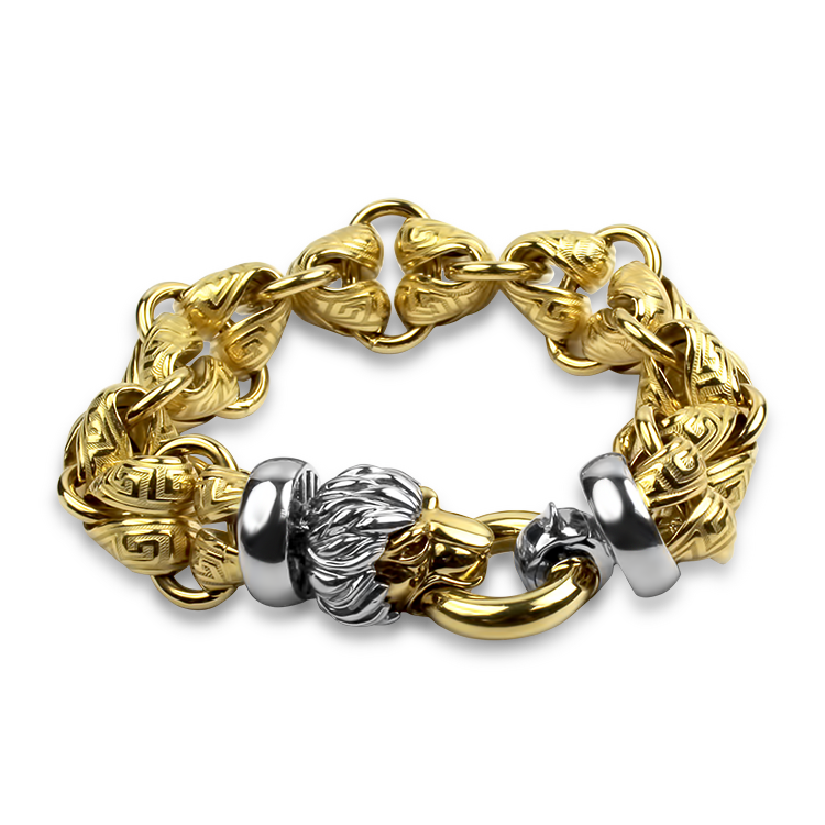 PAGE Estate Bracelet Estate 14K Yellow & White Gold Lion Bracelet