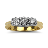 PAGE Estate Ring Estate 14k Yellow & White Gold Three-Stone Diamond Engagement Ring 7
