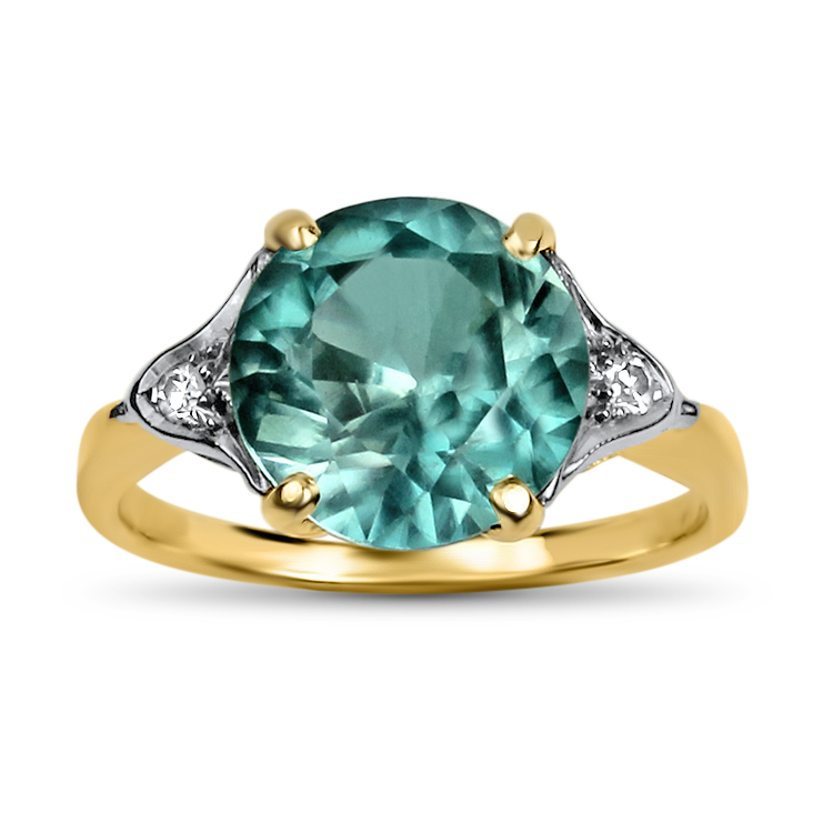 Ring in silver colour, yellow oblong zircon, clear zircons | Jewellery  Eshop UK