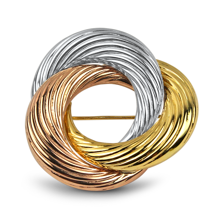 PAGE Estate Pins & Brooches Estate 14K Yellow, White, & Rose Gold Love Knot Brooch