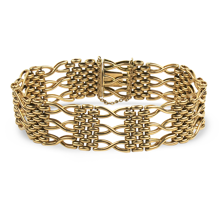 PAGE Estate Bracelet Estate 15K Yellow Gold Fancy Link Bracelet