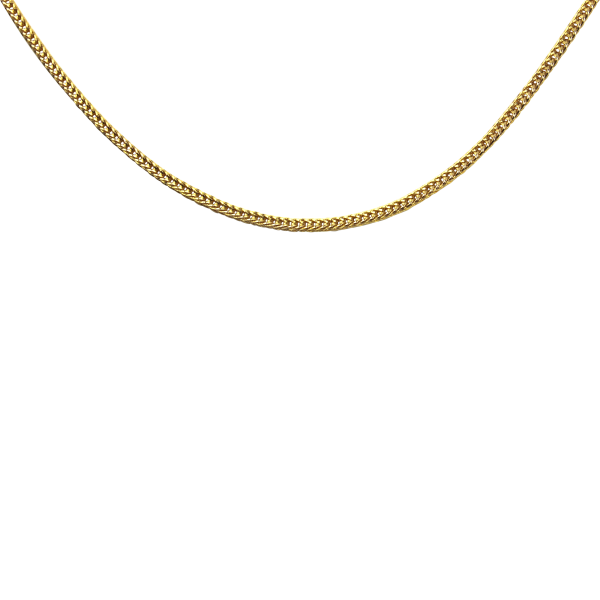PAGE Estate Necklaces and Pendants Estate 17k Yellow Gold Square Wheat Link Chain