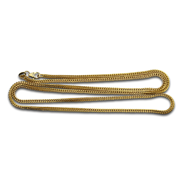 PAGE Estate Necklaces and Pendants Estate 17k Yellow Gold Square Wheat Link Chain