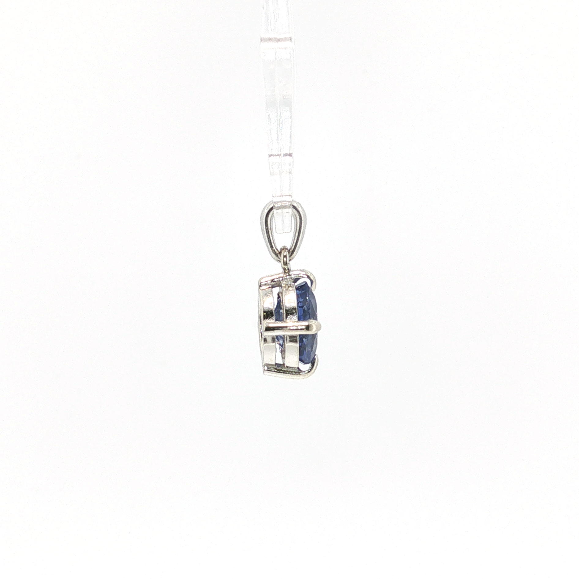 PAGE Estate Charms and Pendants Estate 1870 Collection 14K White Gold 1.70ct Oval Ceylon Sapphire Pendant