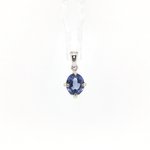PAGE Estate Charms and Pendants Estate 1870 Collection 14K White Gold 1.70ct Oval Ceylon Sapphire Pendant