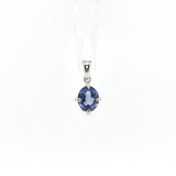 PAGE Estate Charms and Pendants Estate 1870 Collection 14K White Gold 1.70ct Oval Ceylon Sapphire Pendant
