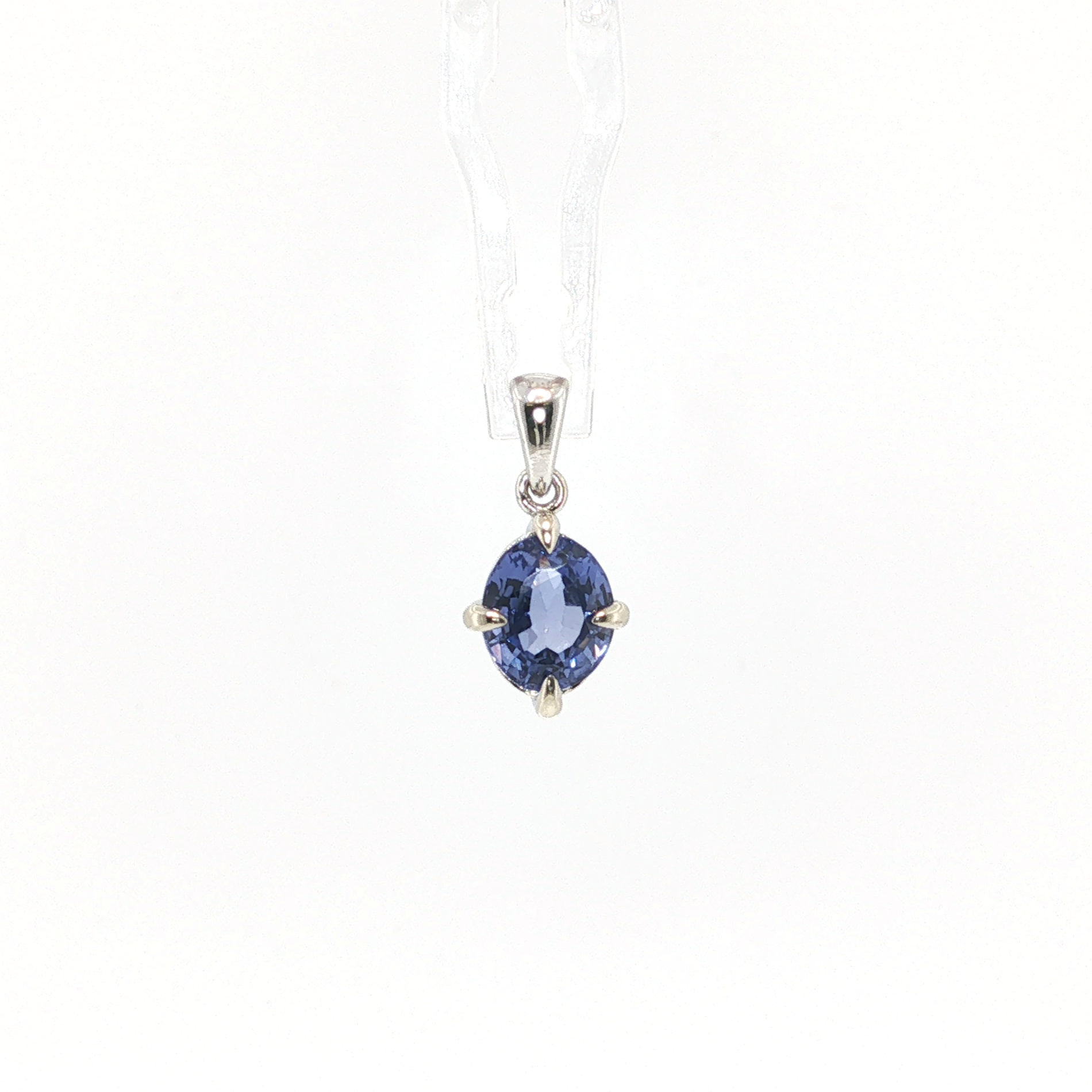 PAGE Estate Charms and Pendants Estate 1870 Collection 14K White Gold 1.70ct Oval Ceylon Sapphire Pendant