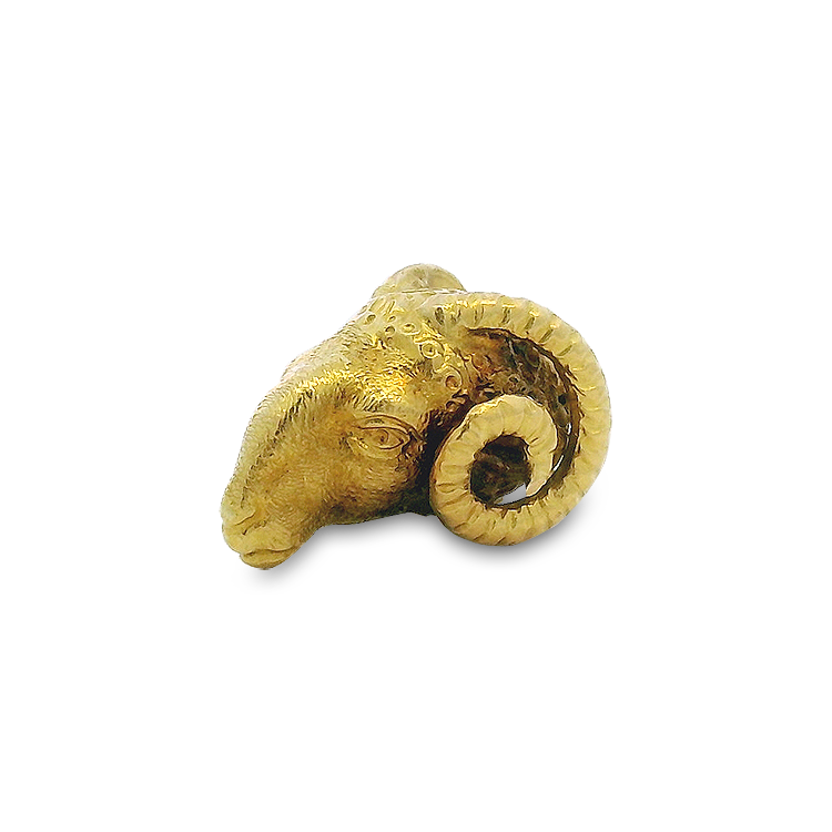 PAGE Estate Charm Estate 18K Gold Ram's Head Charm