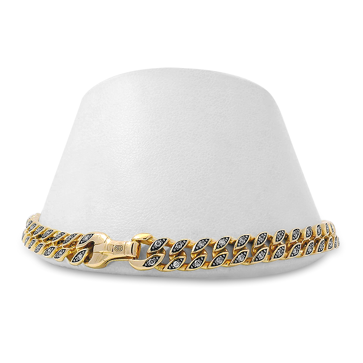 PAGE Estate Bracelet Estate 18K Rose Gold Diamond Curb-Link Bracelet
