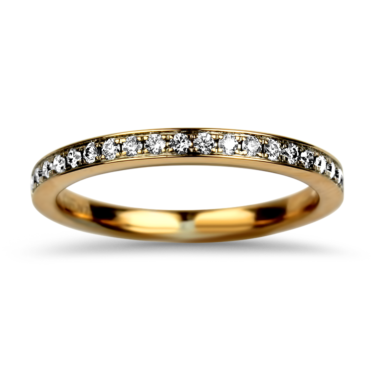 PAGE Estate Wedding Band Estate 18k Rose Gold Hearts on Fire Diamond Wedding Band 5.75