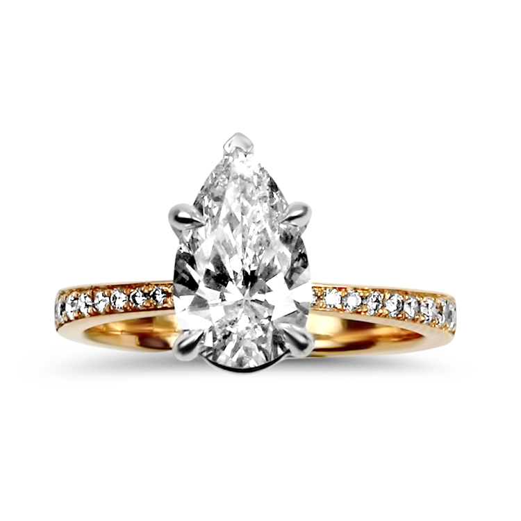 PAGE Estate Engagement Ring Estate 18k Rose Gold & Platinum Diamond Engagement Ring 6.75