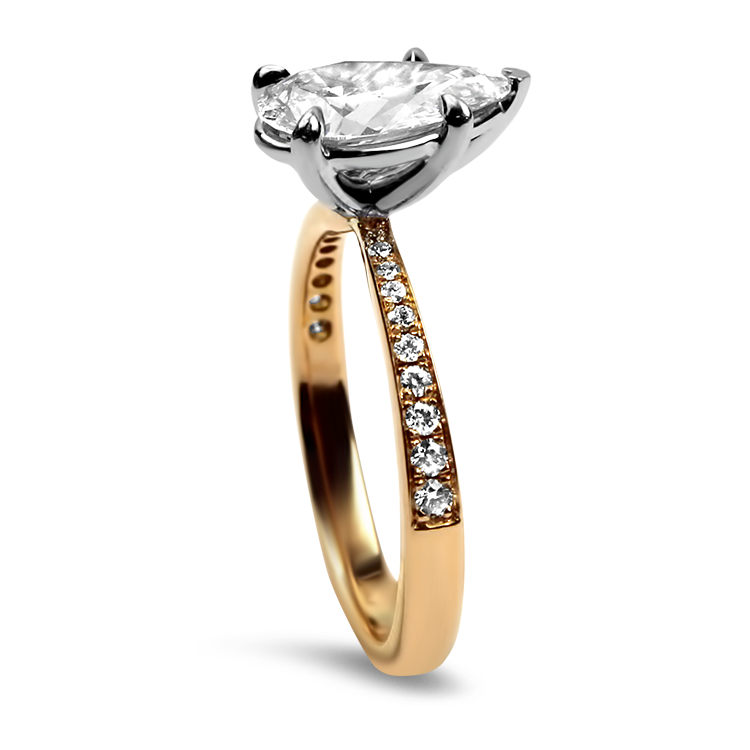 PAGE Estate Engagement Ring Estate 18k Rose Gold & Platinum Diamond Engagement Ring 6.75