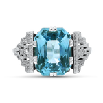 PAGE Estate Ring Estate 18K White Gold Convertible Synthetic Sapphire Ring 6