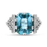 PAGE Estate Ring Estate 18K White Gold Convertible Synthetic Sapphire Ring 6