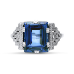 PAGE Estate Ring Estate 18K White Gold Convertible Synthetic Sapphire Ring 6