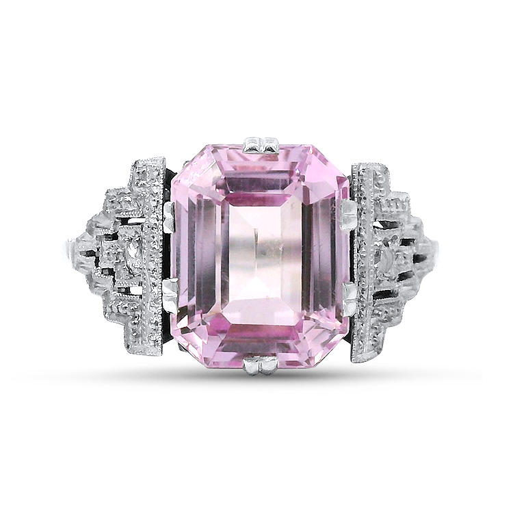 PAGE Estate Ring Estate 18K White Gold Convertible Synthetic Sapphire Ring 6