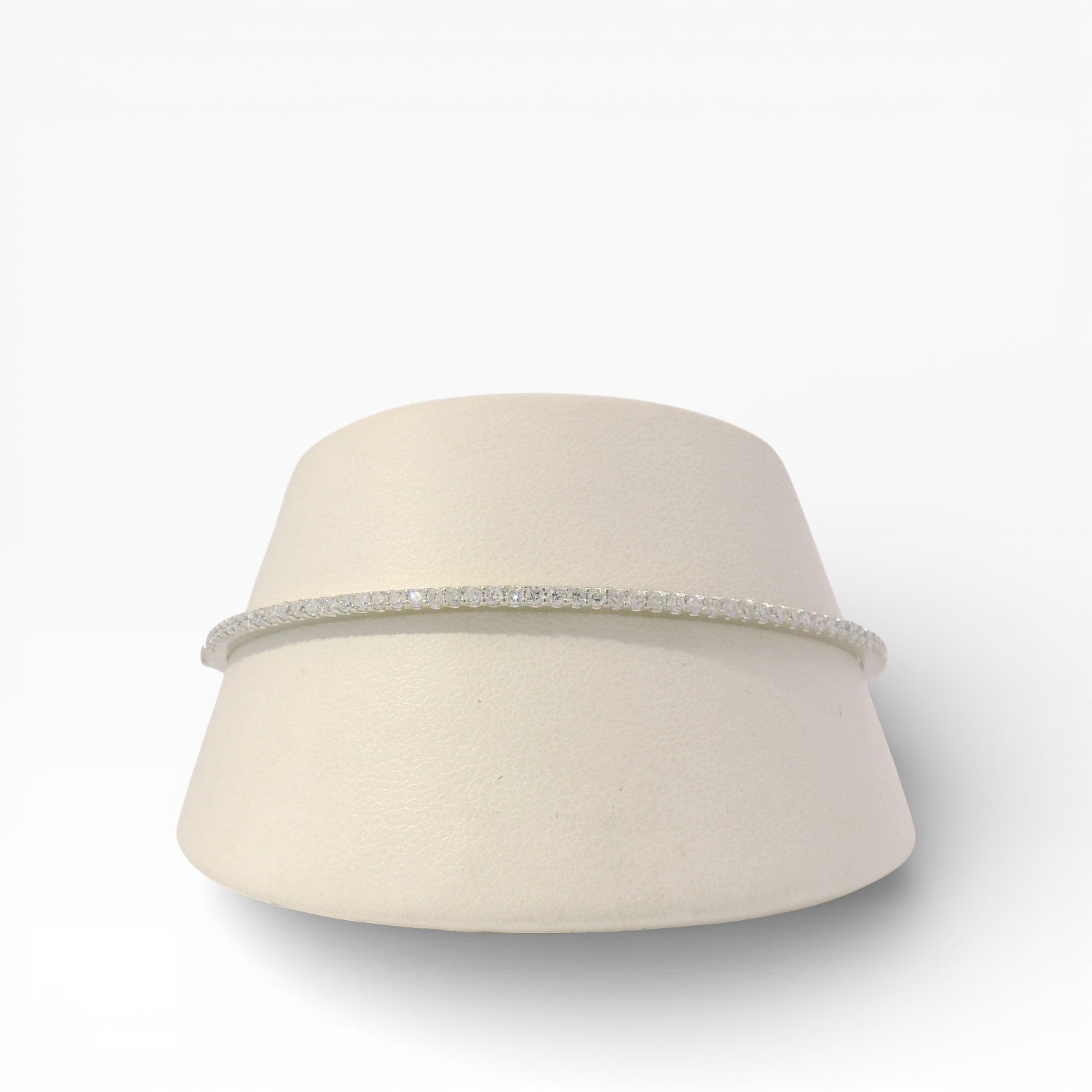 PAGE Estate Bracelet Estate 18K White Gold Diamond Hinged Bangle Bracelet