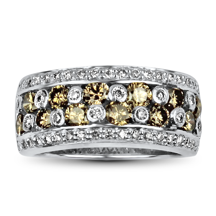 PAGE Estate Wedding Band Estate 18k White Gold Four-Row Diamond Band 5