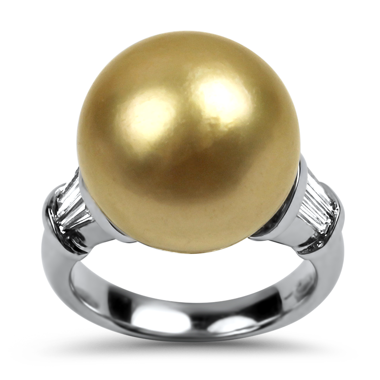 Golden south sea pearl ring online