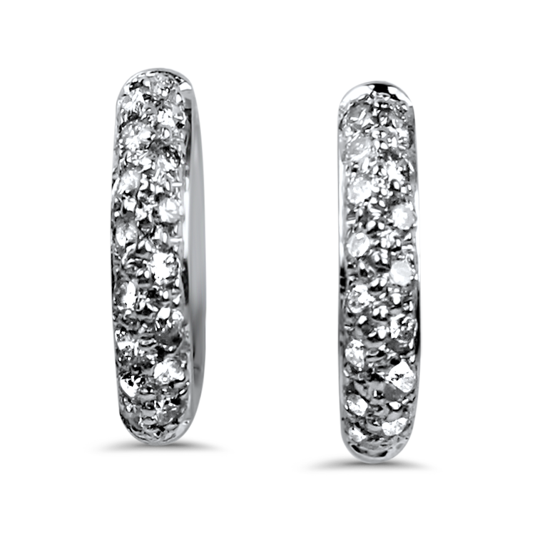 PAGE Estate Earring Estate 18K White Gold Kwiat Diamond Hoop Earrings