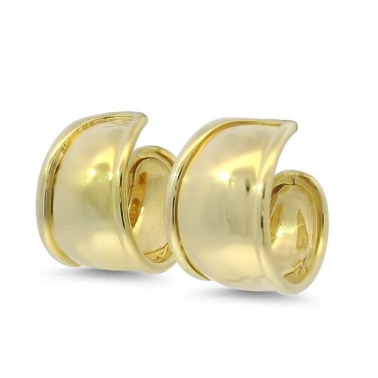 PAGE Estate Earrings Estate 18K White Gold Polished Hoop Earrings