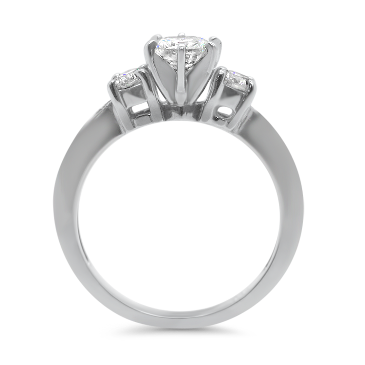 PAGE Estate Engagement Ring Estate 18k White Gold Three Diamond Ring 5.75