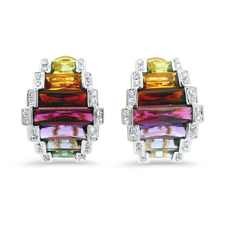 PAGE Estate Earring Estate 18k Yellow and White Gold Bellarri Ultimate Color Stud Earrings