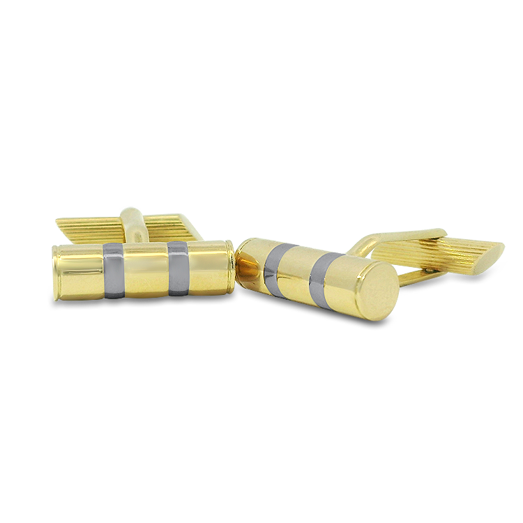 PAGE Estate Men's Jewelry Estate 18K Yellow and White Gold Dunhill Cufflinks