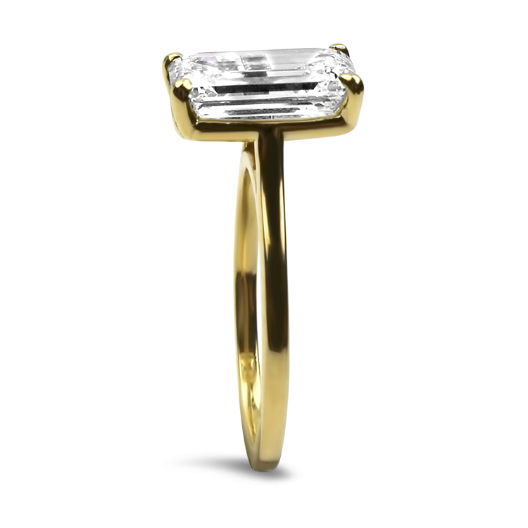 PAGE Estate Engagement Ring Estate 18k Yellow Gold 3.07ct Emerald Cut Diamond Engagement Ring 6